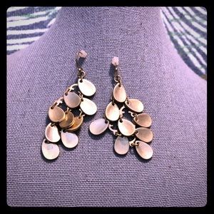 Multi Metal Colored Dangle Earrings